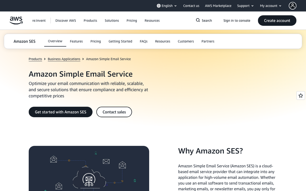 Amazon SES screenshot