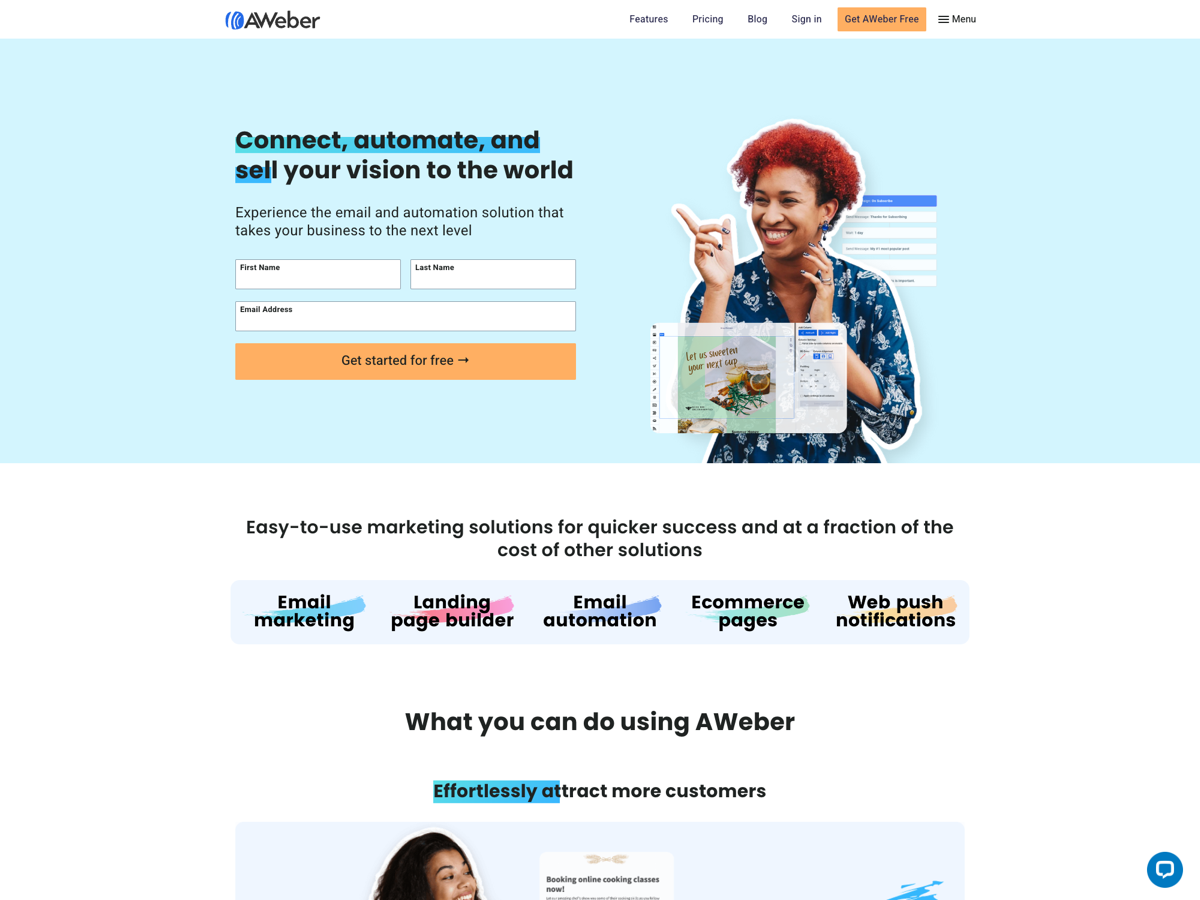 AWeber website screenshot