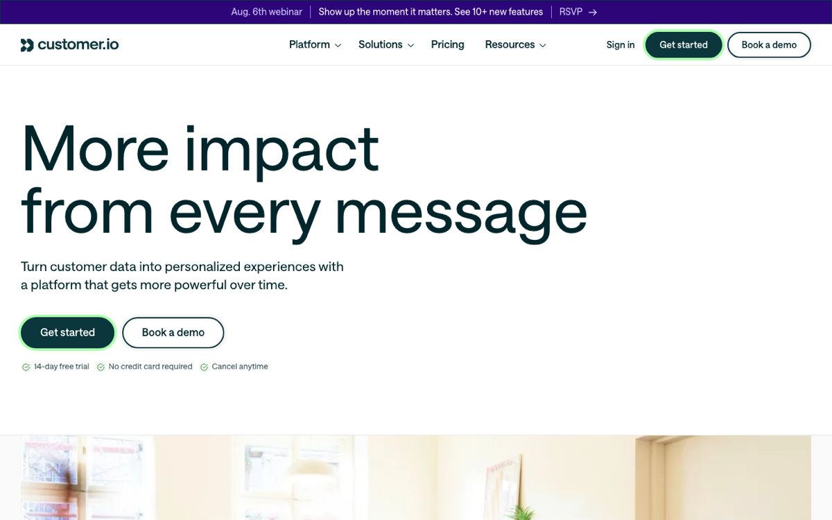 Customer.io screenshot
