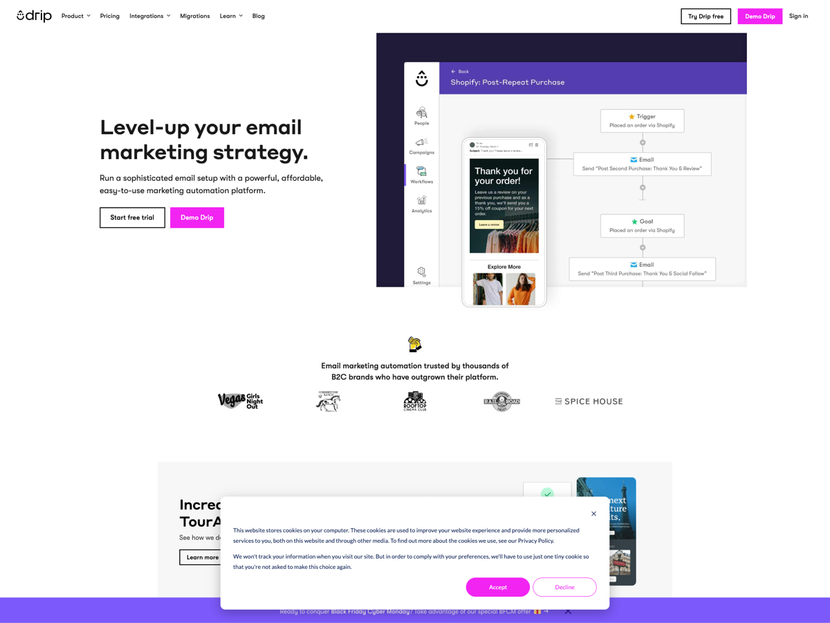 Drip website screenshot