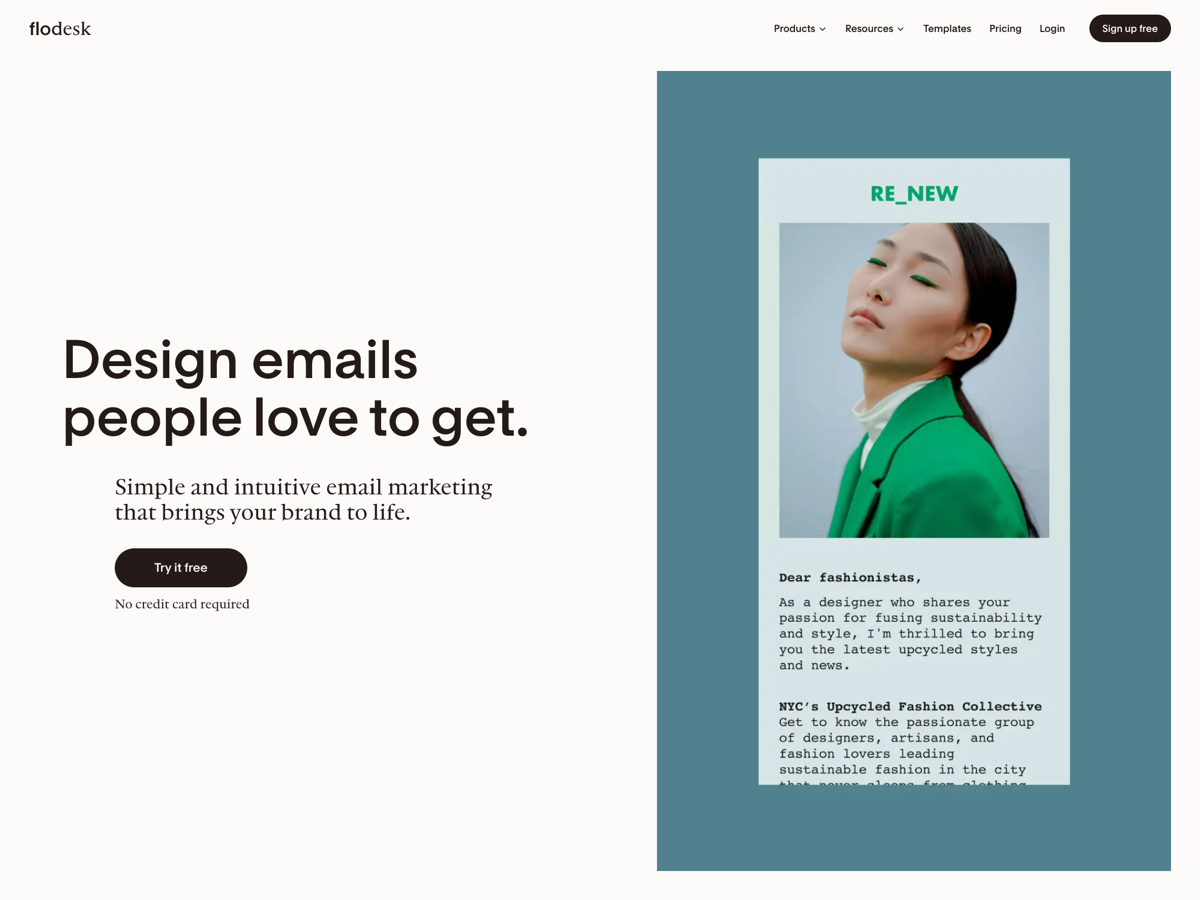 Flodesk website screenshot