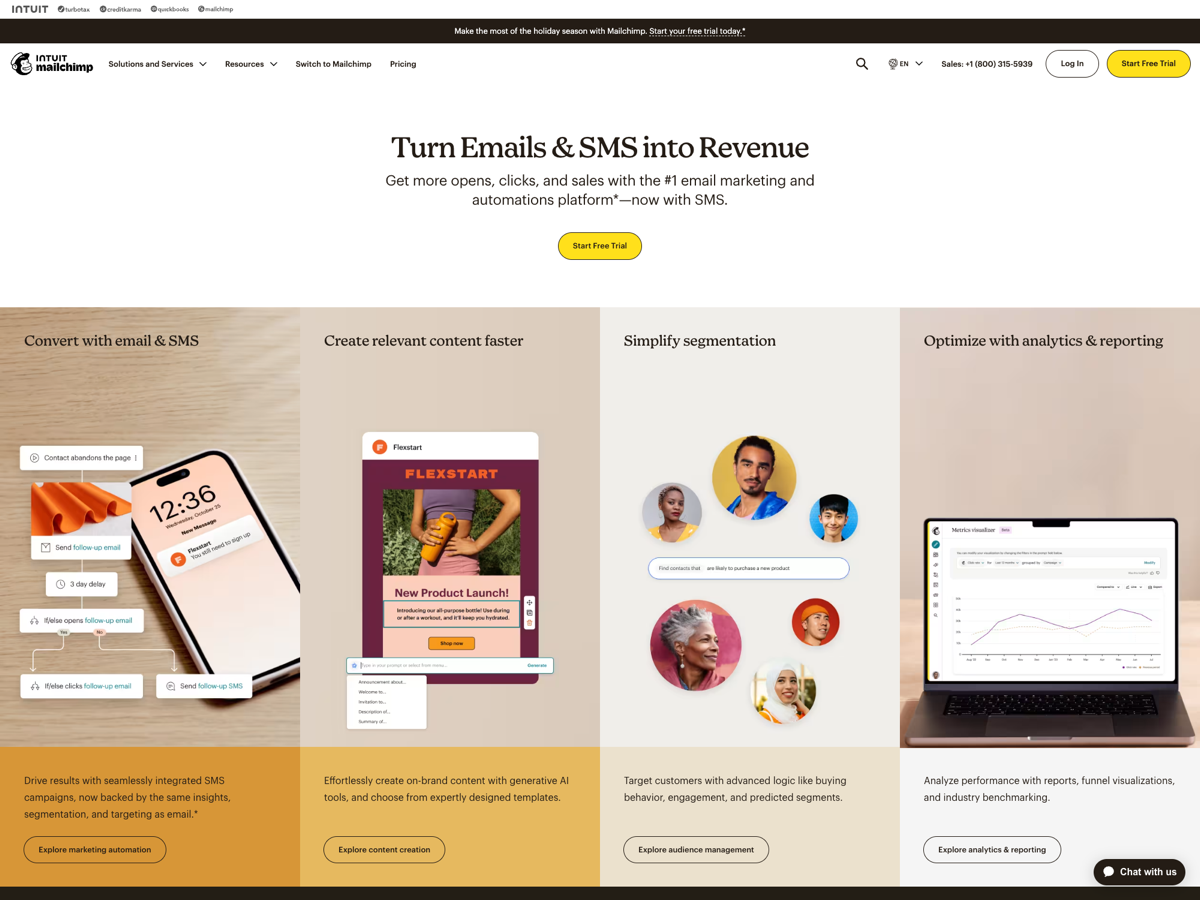 Mailchimp website screenshot