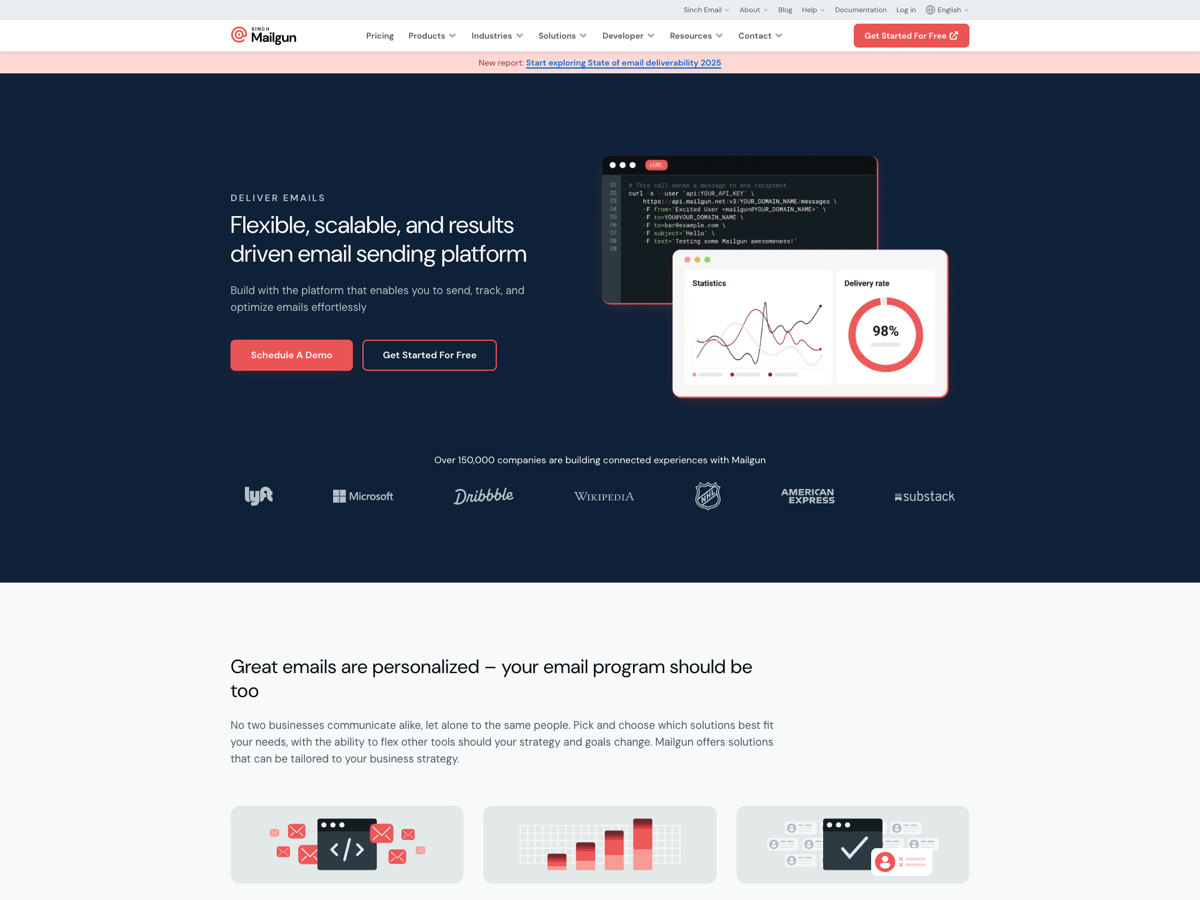 Mailgun website screenshot