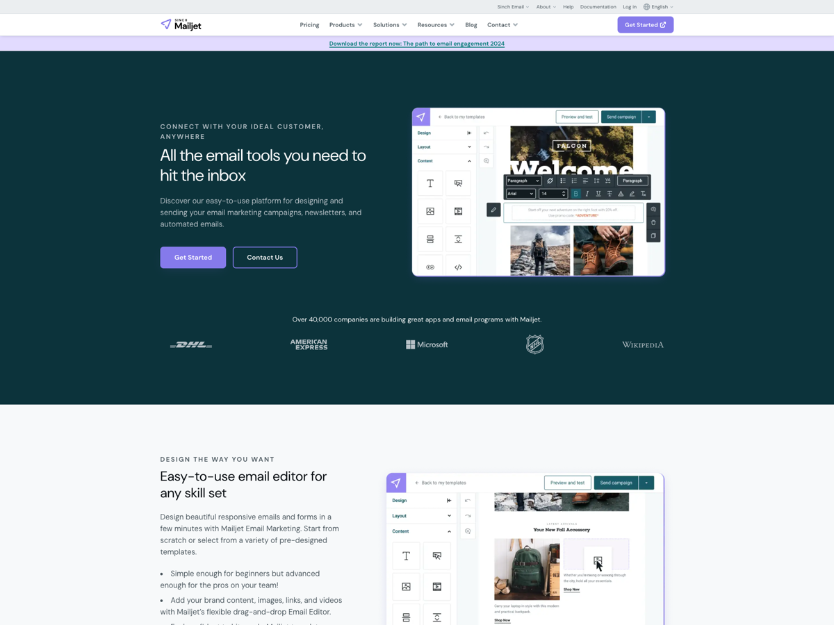 Mailjet website screenshot