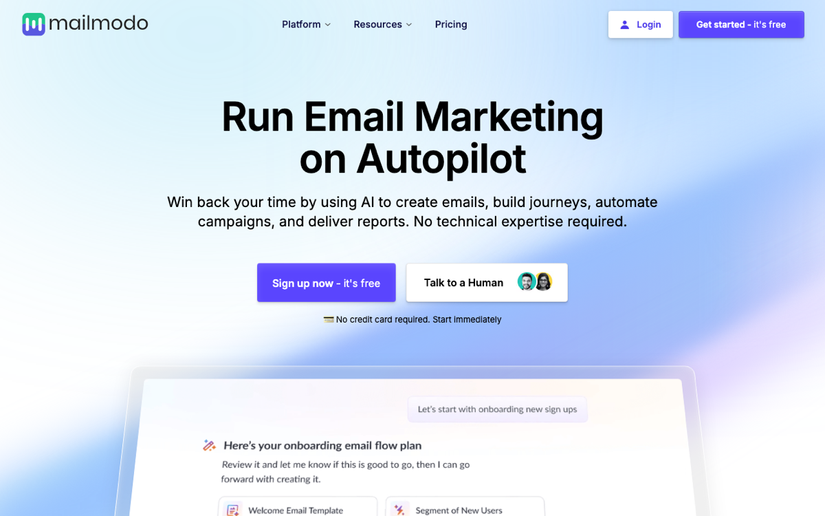 Mailmodo screenshot
