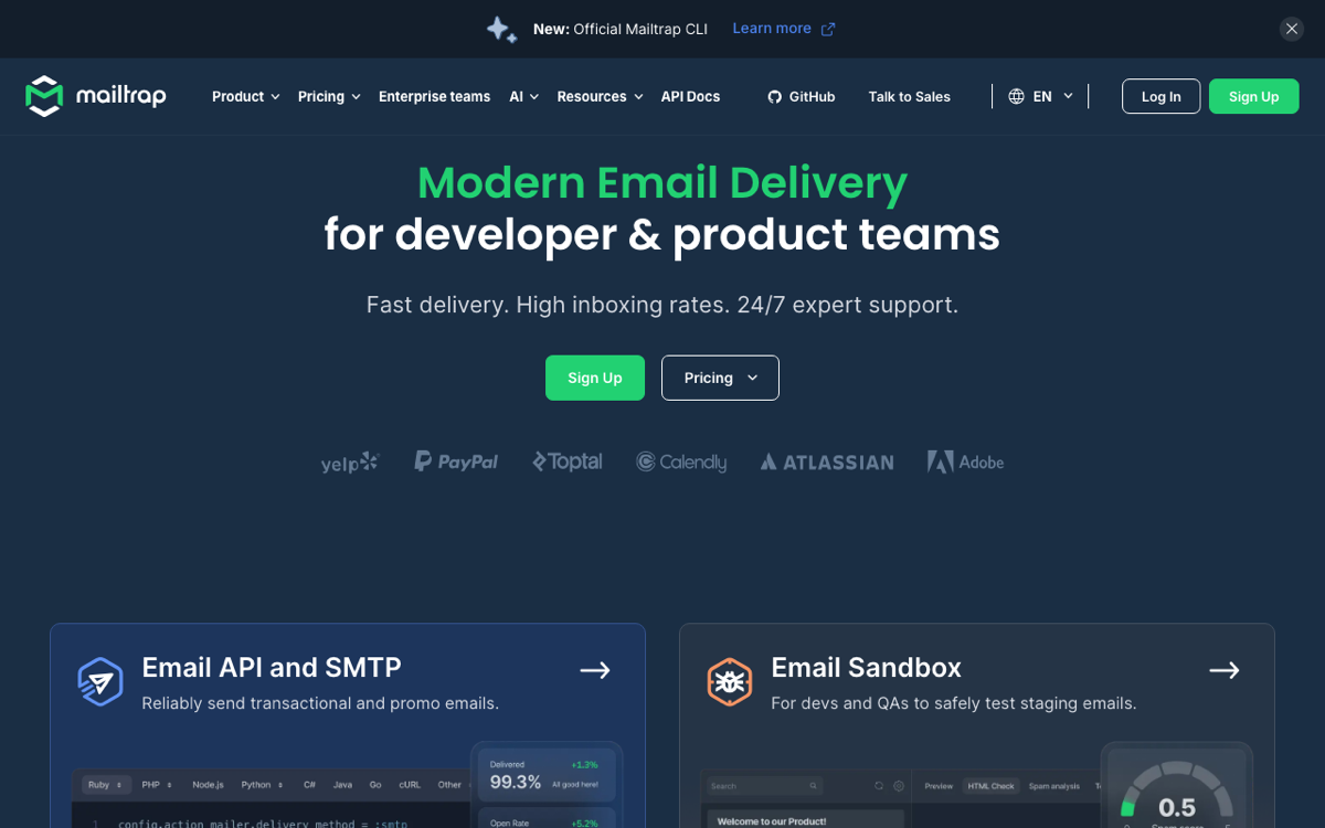 Mailtrap screenshot