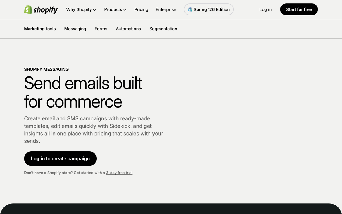 Shopify Email screenshot