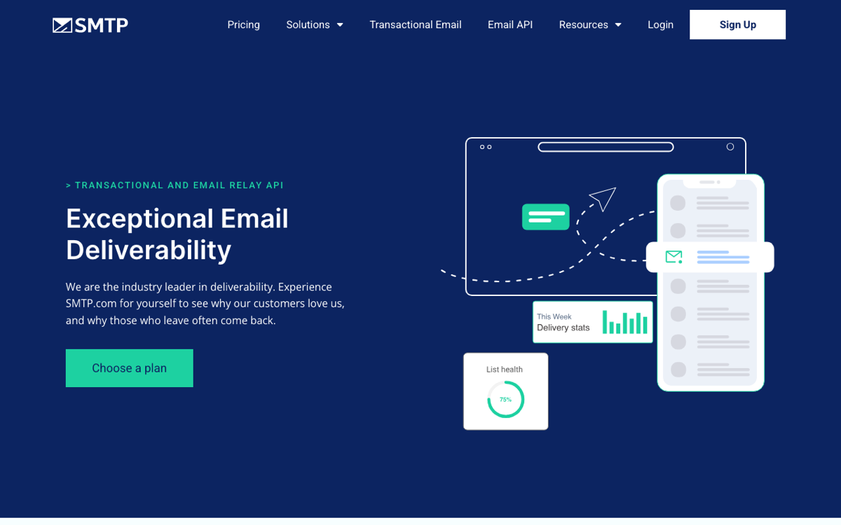 SMTP.com screenshot