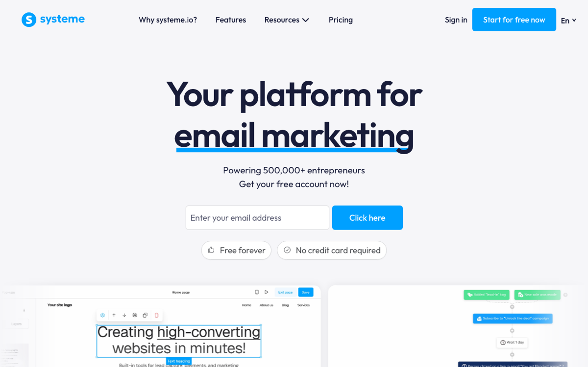 Systeme.io screenshot