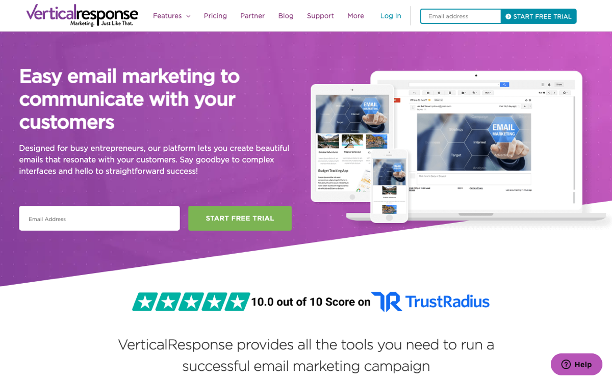 VerticalResponse screenshot